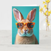 Funny Glasses Animal Friend Card カード (黄色い花)