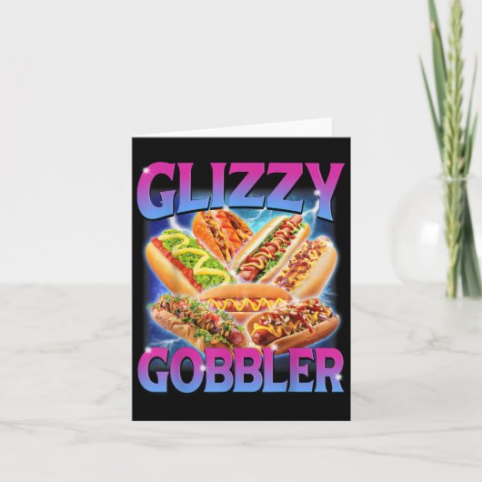 Funny Glizzy Gobbler Meme Hilarious Hot Dog Glizzy カード (正面)
