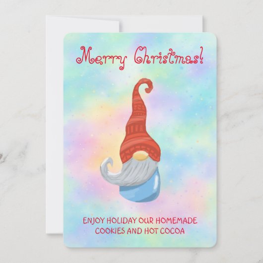 Funny Gnome Party Invitation – Whimsical Cute 招待状 (正面)