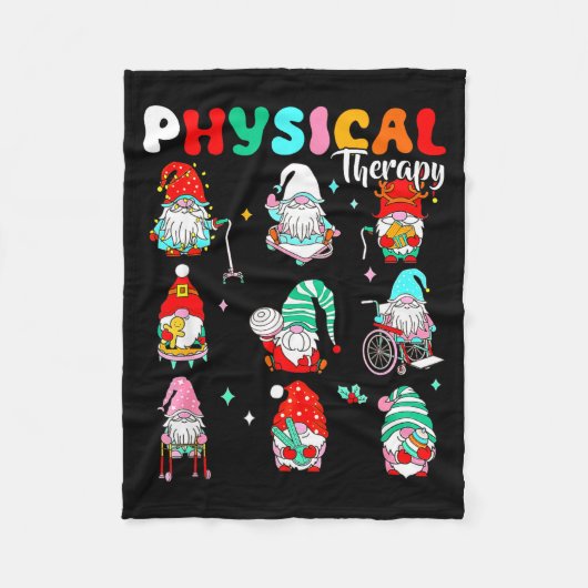 Funny Gnome Physical Therapy Pt Physical Therast C フリースブランケット (正面)
