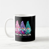 Funny Gnomies Thyroid Cancer Awareness Month Ribbo コーヒーマグカップ (左)