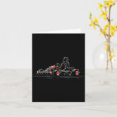 Funny Go Kart Christmas Graphics Lights Lover Kart カード (黄色い花)
