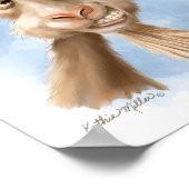Funny Goat Cartoon ポスター (角)