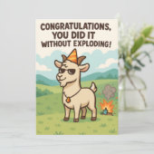 Funny Goat Greeting Card - Congratulations サンキューカード (スタンド正面)