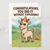 Funny Goat Greeting Card - Congratulations サンキューカード (正面/裏面)