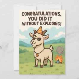 Funny Goat Greeting Card - Congratulations サンキューカード
