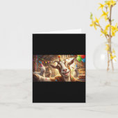 Funny Goat Selfie Birthday Party Cute Farm Animal  カード (黄色い花)