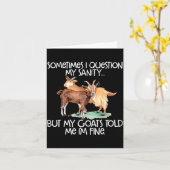 Funny Goat Tee For Crazy People Who Speak With Goa カード (黄色い花)