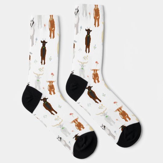 Funny Goats Farm Animals ソックス (右)