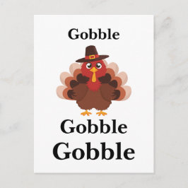 Funny Gobble Thanksgiving Cute Minimalistic Turkey シーズンポストカード