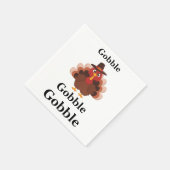 Funny Gobble Thanksgiving Cute Minimalistic Turkey スタンダードカクテルナプキン (角)