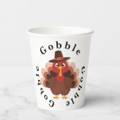 Funny Gobble Thanksgiving Cute Minimalistic Turkey 紙コップ (裏面)