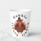 Funny Gobble Thanksgiving Cute Minimalistic Turkey 紙コップ (正面)