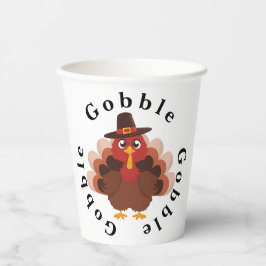 Funny Gobble Thanksgiving Cute Minimalistic Turkey 紙コップ