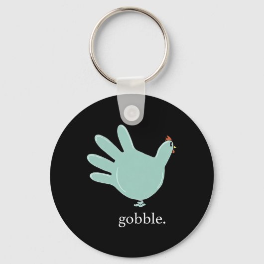 Funny Gobble Turkey Glove Medical Nures Thanksgivi キーホルダー (正面)