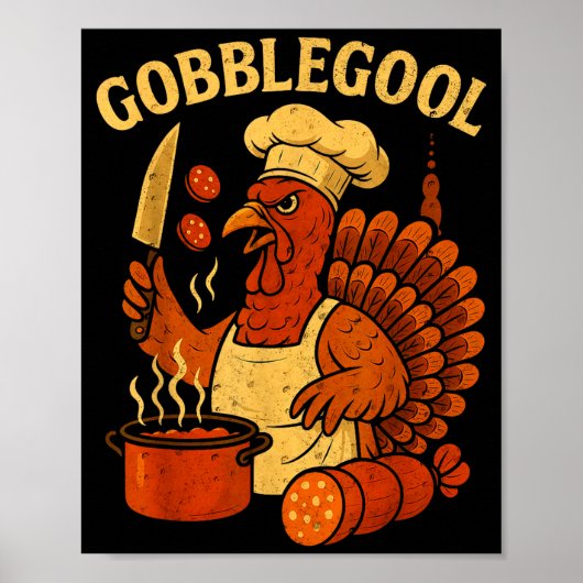 Funny Gobbol Italian Gobble Turkey Day Fall Thanks ポスター (正面)