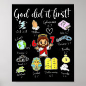 Funny God Did It First 67 Meme Jesus Christian Bib ポスター (正面)