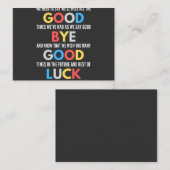 Funny Going Away Farewell 名刺 (正面/裏面)