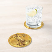 Funny, Gold Coin Bar ラウンドペーパーコースター (インサイチュ)