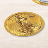 Funny, Gold Coin Bar ラウンドペーパーコースター (アングル)