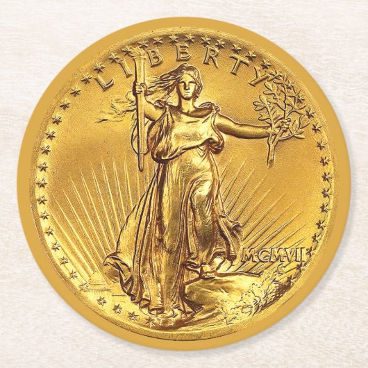 Funny, Gold Coin Bar ラウンドペーパーコースター (正面)