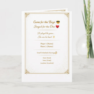 Funny Gold Wedding Invitation Template | Modern Ed カード