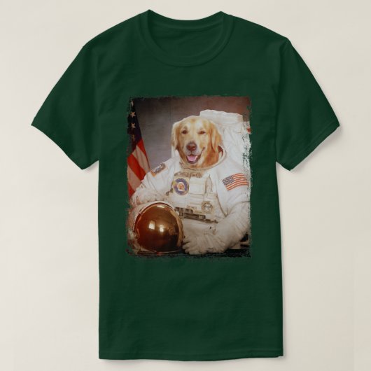 Funny Golden Retriever Astronaut Space Mission Ast Tシャツ (デザイン正面)