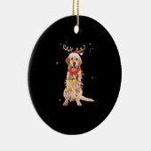 Funny Golden Retriever Christmas Tree Santa Reinde セラミックオーナメント (右)