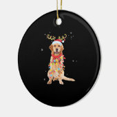Funny Golden Retriever Christmas Tree Santa Reinde セラミックオーナメント (左)