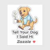 Funny Golden Retriever dog Business Suit Coffee  シール (シート)