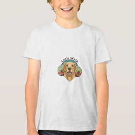 Funny Golden Retriever Dog with a smile トライブレンドＴシャツ