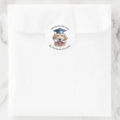 Funny Golden Retriever Graduation Sticker - Good B ラウンドシール (バッグ)