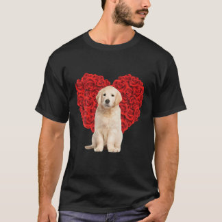 Funny Golden Retriever Heart Valentines Day Dog Da Tシャツ