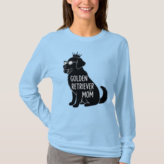 Funny Golden Retriever Mom | Cute Dog with Crown Tシャツ (正面)