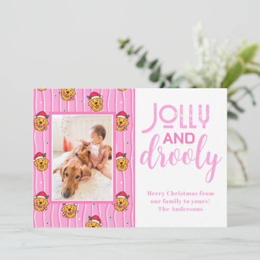 Funny Golden Retriever Photo シーズンカード (スタンド正面)