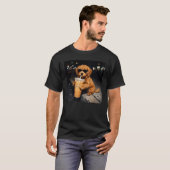 Funny Goldendoodle Drinking Iced Coffee Tシャツ (正面フル)