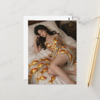 Funny Goldfish Dress ポストカード