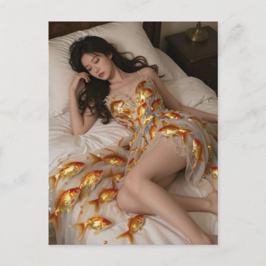 Funny Goldfish Dress ポストカード (正面)