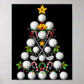 Funny Golf Ball Christmas Tree Christmas Golf Love ポスター (正面)