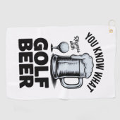 Funny Golf Beer Golfer Gift Beer Humor Golfing ゴルフタオル (横)