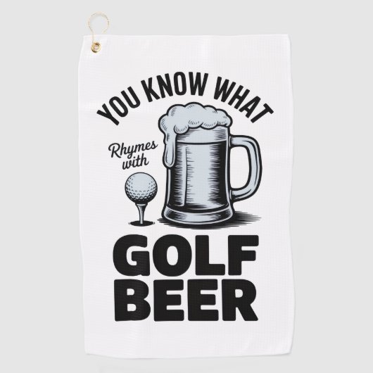Funny Golf Beer Golfer Gift Beer Humor Golfing ゴルフタオル (正面)