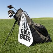 Funny Golf Beer Golfer Gift Beer Humor Golfing ゴルフタオル (グリーン)