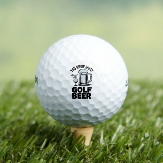 Funny Golf Beer Golfer Gift Beer Humor Golfing ゴルフボール (インサイチュ 木)