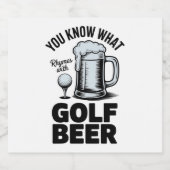 Funny Golf Beer Golfer Gift Beer Humor Golfing ビールラベル (シングルラベル)