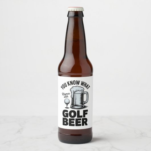 Funny Golf Beer Golfer Gift Beer Humor Golfing ビールラベル (正面)