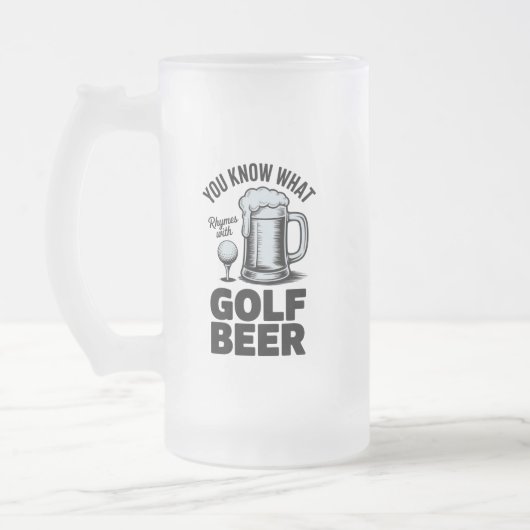Funny Golf Beer Golfer Gift Beer Humor Golfing フロストグラスビールジョッキ (左)