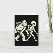 Funny Golf Bigfoot Sasquatch Alien Ufo Golfer  カード (正面)