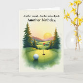 Funny Golf Birthday Another Missed Putt Humor カード (黄色い花)