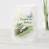 Funny Golf Birthday Card | Learn to Drive Humor カード (正面)