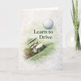 Funny Golf Birthday Card | Learn to Drive Humor カード